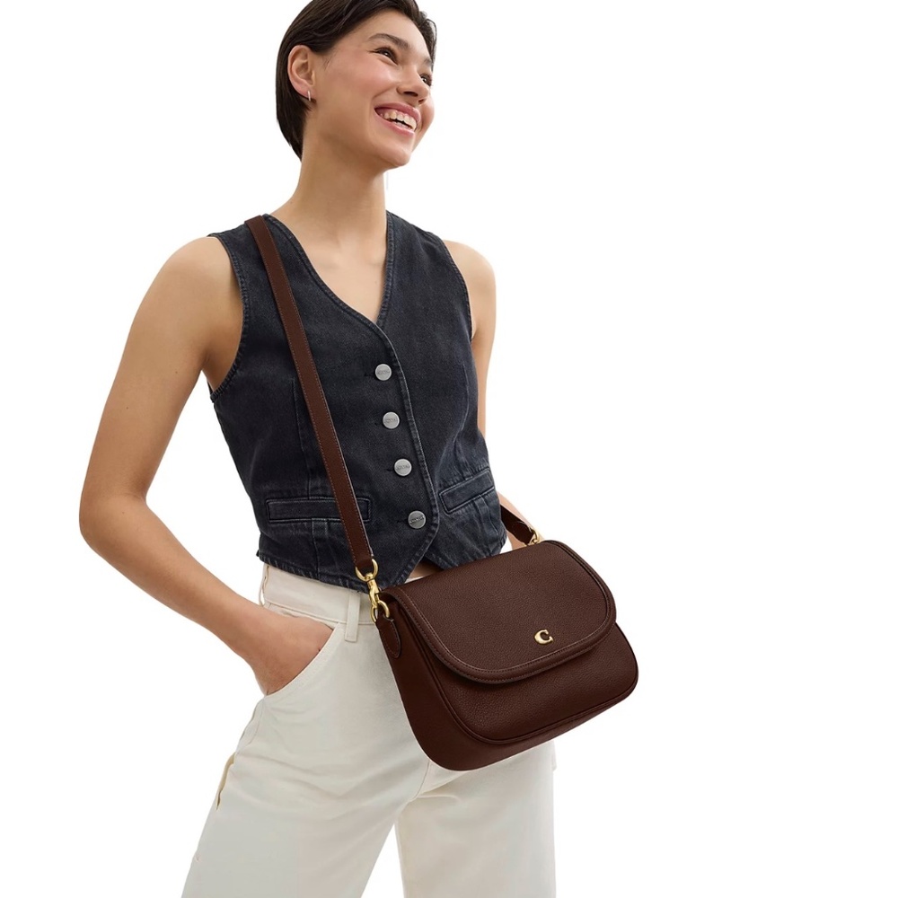 COACH Legacy Small Pebbled Leather Shoulder Bag -- Merlot